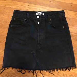 Redone Jeans Black Denim Skirt Size 26